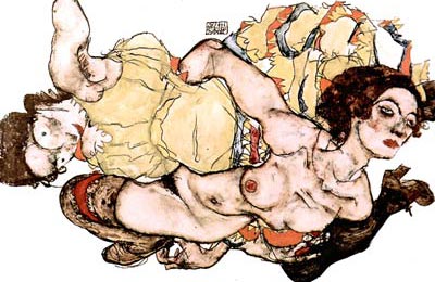 Lean backed woman Egon Schiele