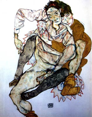 Sitting couple Egon Schiele