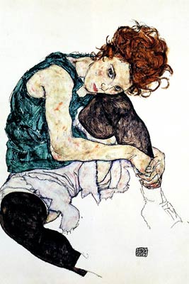 Seated Woman with Bent Knee Egon Schiele