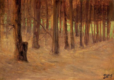 Forest with Sunlit Clearing in the Background Egon Schiele