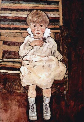 Sitting child Egon Schiele