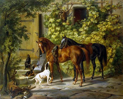 Horses at the Door Albrecht Adam
