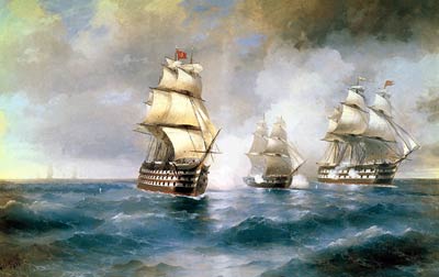 Brig Mercury Attacked by Two Turkish Ships Ivan Aivazovsky