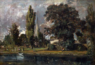 Salisbury Cathedral and Leadenhall from the River Avon John Cons