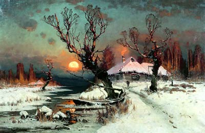 Sunset in winter Julius Sergius von Klever