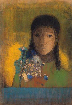 Woman with wildflowers Odilon Redon
