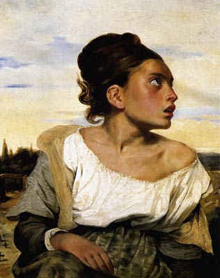 Girl Stead in a Cemetery Eugene Delacroix