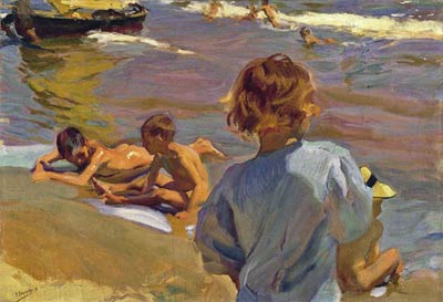 Children on the beach Joaquin sorolla y bastida