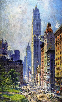 Lower Broadway in Wartime Colin Campbell Cooper