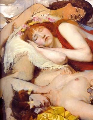 Exhausted maenides after the dance 1874, Alma Tadema Lawrence