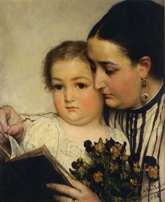 Portrait of mme bonnefoy and m puttemans 1867 by Alma Tadema Law