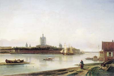 Smolny as seen from bolshaya okhta