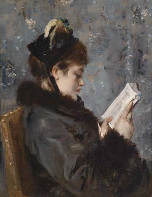Lesende junge Dame