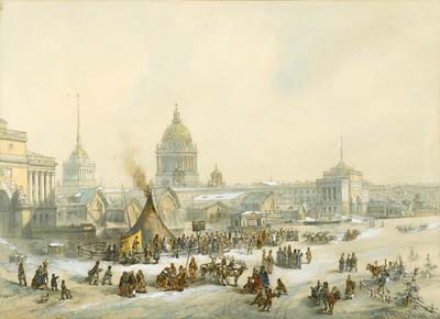 Ice Fair on the Neva River, St. Petersburg