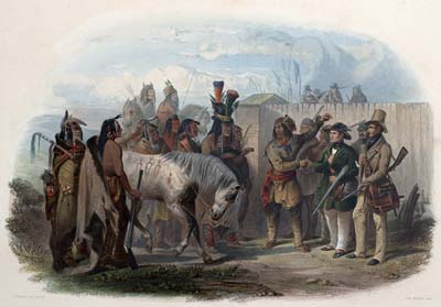 The travellers meeting with minatarre indians near fort clark