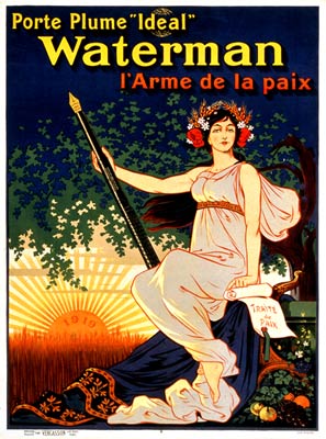 Porte plume 'Ideal' Waterman l'arme de la paix Poster