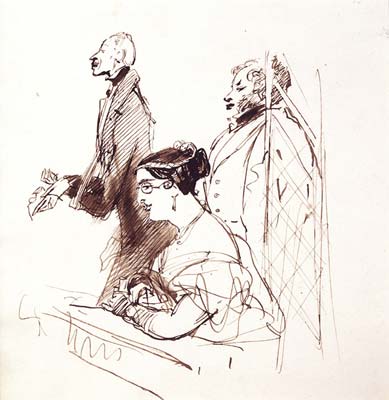 General Phipps, Mrs Norton and 2nd Baron Alvanley at the theatre