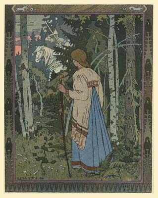 illustration for the fairy tale vasilisa the beautiful