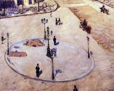 A Traffic Island, Boulevard Haussmann Gustave Caillebotte