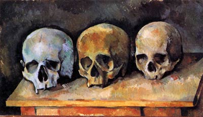 Still life, three skull Paul Cezanne