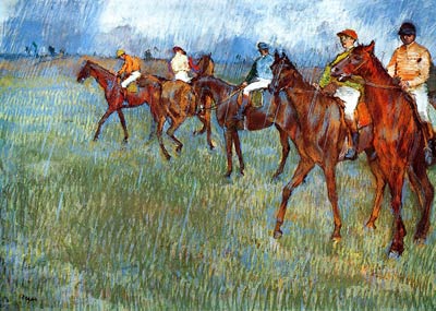 Jockeys in the Rain Edgar Degas