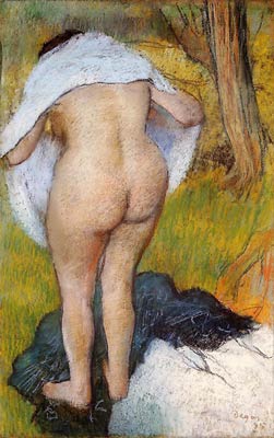 Nude Woman Pulling on Her Clothes Edgar Degas