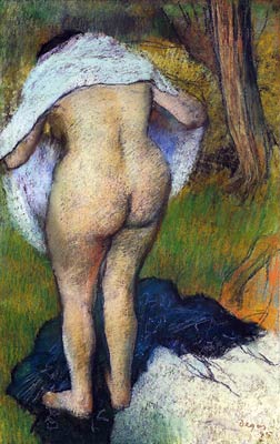 Girl drying herself - degas Edgar Degas