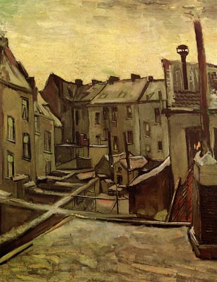 Backyards of Old Houses in Antwerp in the Snow Van Gogh
