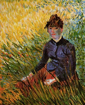 Woman Sitting in the Grass Van Gogh