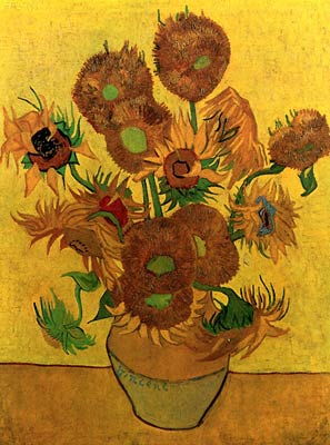 Still Life Vase with Fifteen Sunflowers 1889 Van Gogh