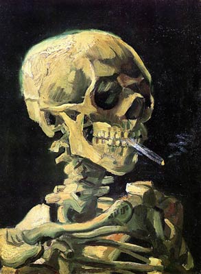 Skull with Burning Cigarette 1885 Vincent Van Gogh