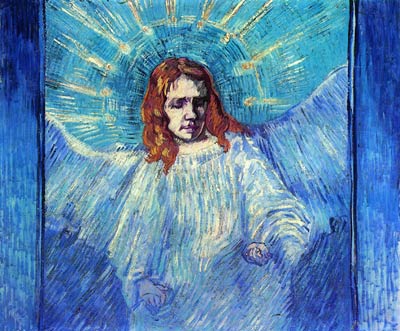 Half Figure of an Angel after Rembrandt 1889 Van Gogh