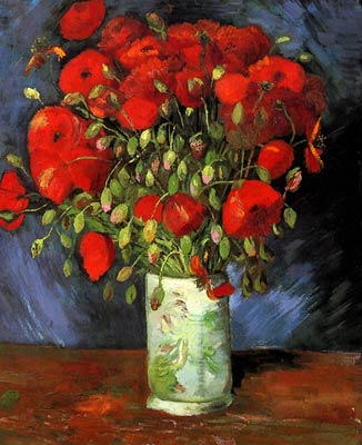 Vase with Red Poppies 1886 Van Gogh