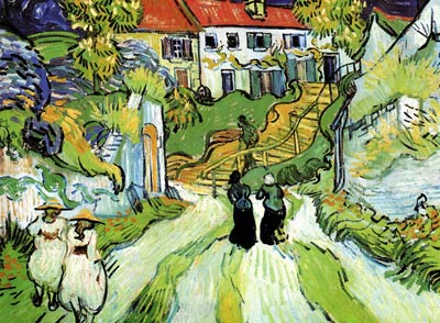 Village Street and Steps in Auvers with Figures 1890 Vincent Van