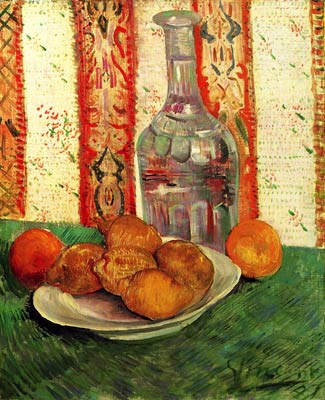 Still Life with Decanter and Lemons on a Plate 1887 Van Gogh