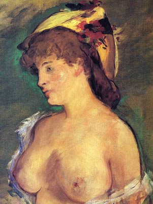 Blonde Woman with bare breasts Eduard Manet