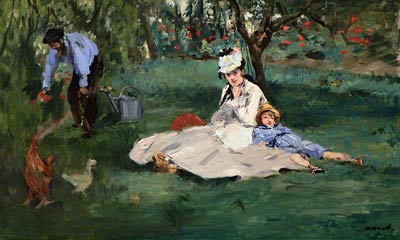 The Monet Family in their garden at Argenteuil Eduard Manet