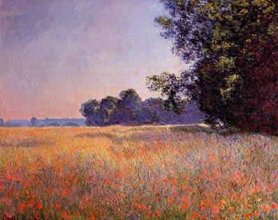 Oat and Poppy Field, Giverny Monet