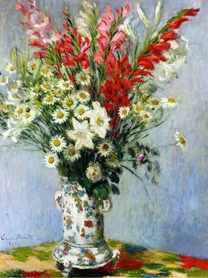 Bouquet of Gadiolas, Lilies and Daisies Claude Monet