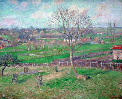 Field and the Great Walnut Tree in Winter, Eragny, 1885 Camille