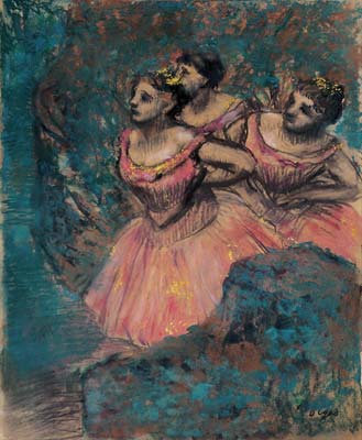 Three Dancers in Red Costume