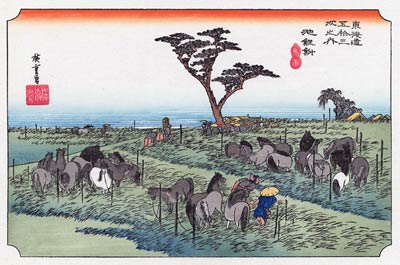 Chiryu, Grazing Horses Ando Hiroshige