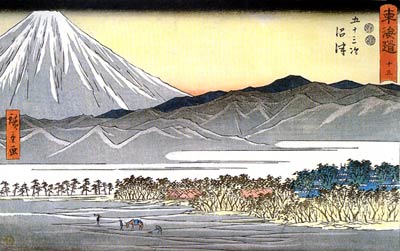 Mount Fuji seen across a plain Ando Hiroshige