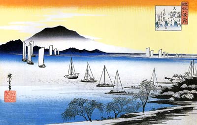 Boats on a Lake Ando Hiroshige
