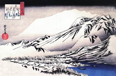 A Mountain in the Snow Ando Hiroshige