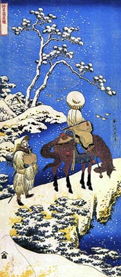 A Rider in the Snow Katsushika Hokusai