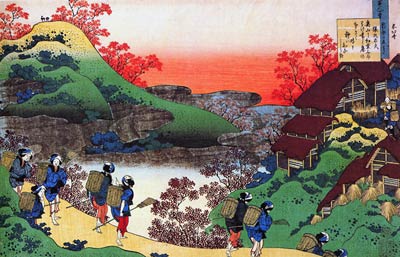 Women Returning Home at Sunset Katsushika Hokusai