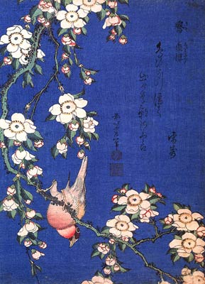 Weeping Cherry and Bullfinch Katsushika Hokusai