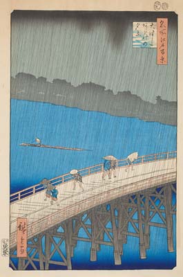 Downpour at Ohashi Bridge, Atake, from the series One Hundred F