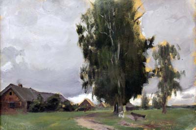 Trees in a village
